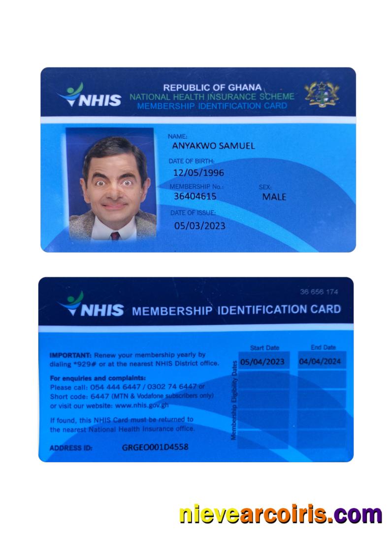 Ghana health insurance ID card